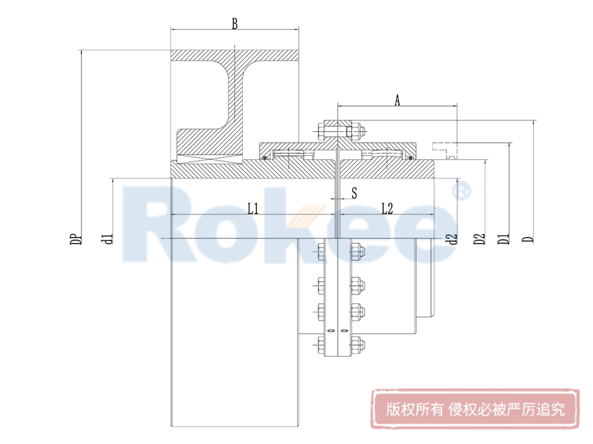 帶制動輪齒式聯軸器,制動輪型鼓形齒式聯軸器