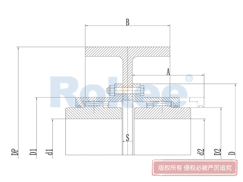 帶制動輪齒式聯軸器,制動輪型鼓形齒聯軸器